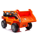 Ride On Dump Truck, 12V Ride On Car With Parents Control, Electric Dump Bed And Extra Shovel,Phone Stand,Three Point Seat Belt,Easy Installation,Age 3 ,Mp3,Music,Bluetooth,Usb,Story Orange Polypropylene