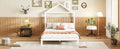 Twin Size Metal Platform Bed With House Shaped Headboard Design, White White Metal