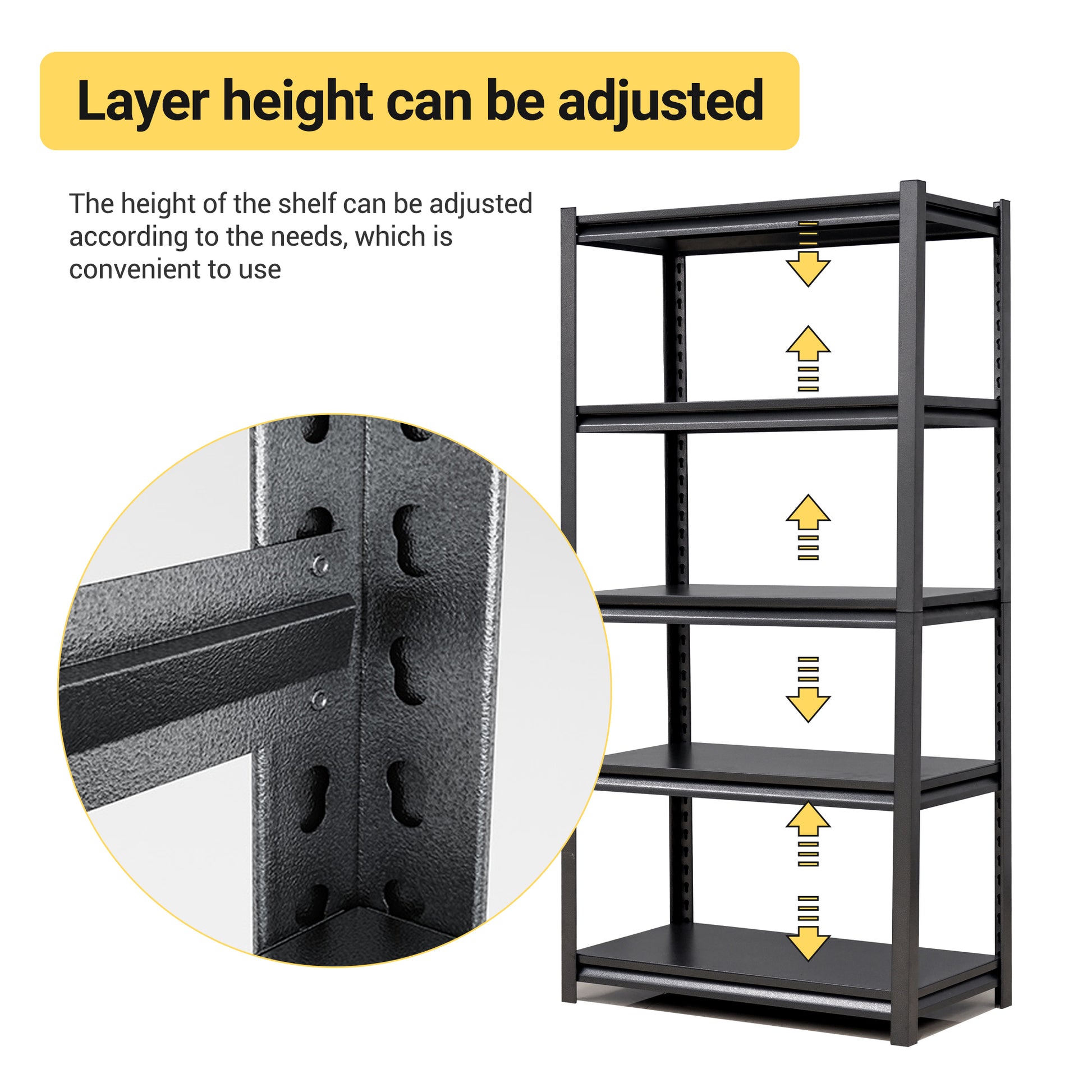 72"H 5 Tier Metal Shelves For Storage Garage Shelving 2000Lbs Heavy Duty Storage Shelves Adjustable Garage Shelf Industrial Shelving Unit Storage Utility Rack,35.4"W*15.7"D*72"H,Black 5 Black Gray Standard Vertical Kitchen Open Back Metal Modern