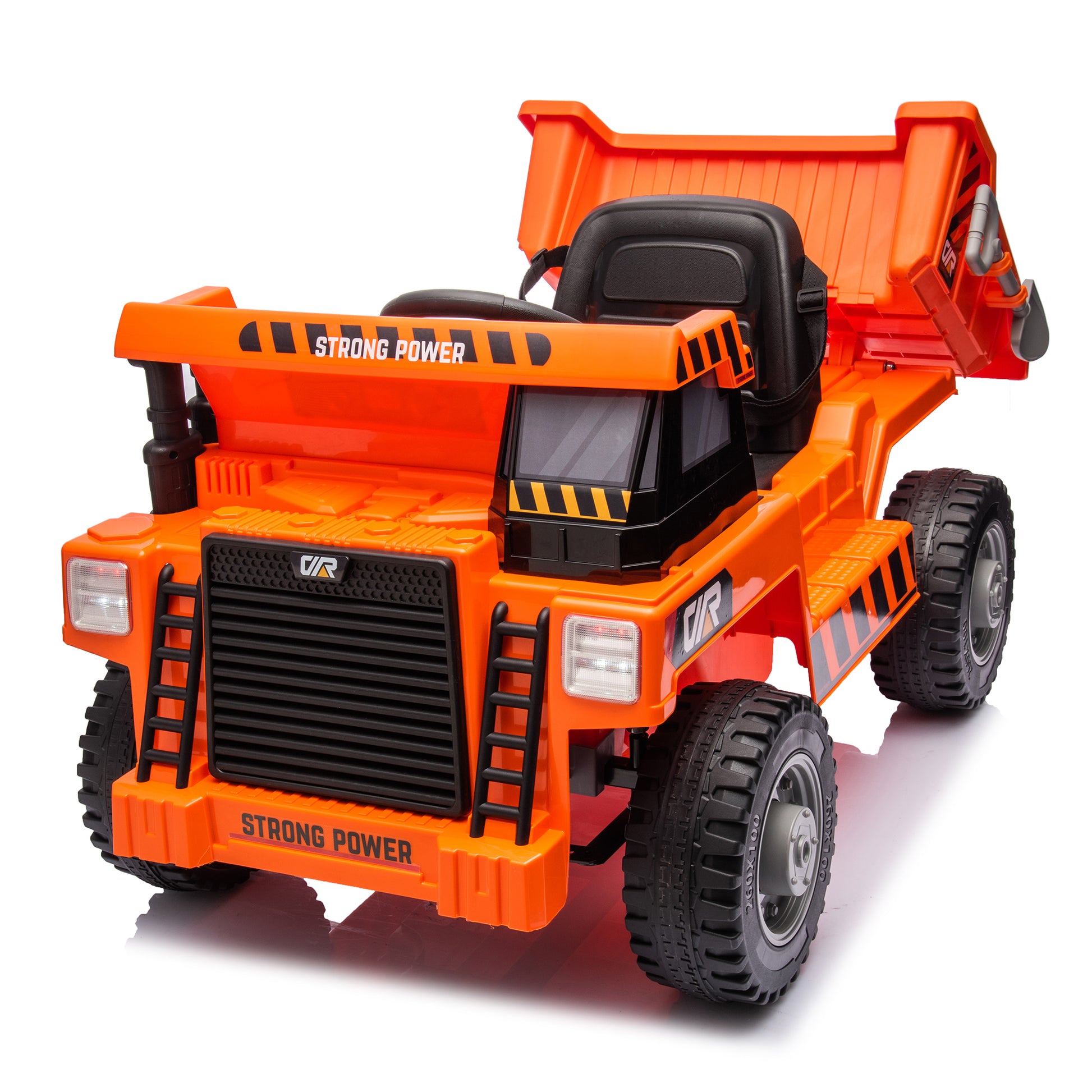 Ride On Dump Truck, 12V Ride On Car With Parents Control, Electric Dump Bed And Extra Shovel,Phone Stand,Three Point Seat Belt,Easy Installation,Age 3 ,Mp3,Music,Bluetooth,Usb,Story Orange Polypropylene