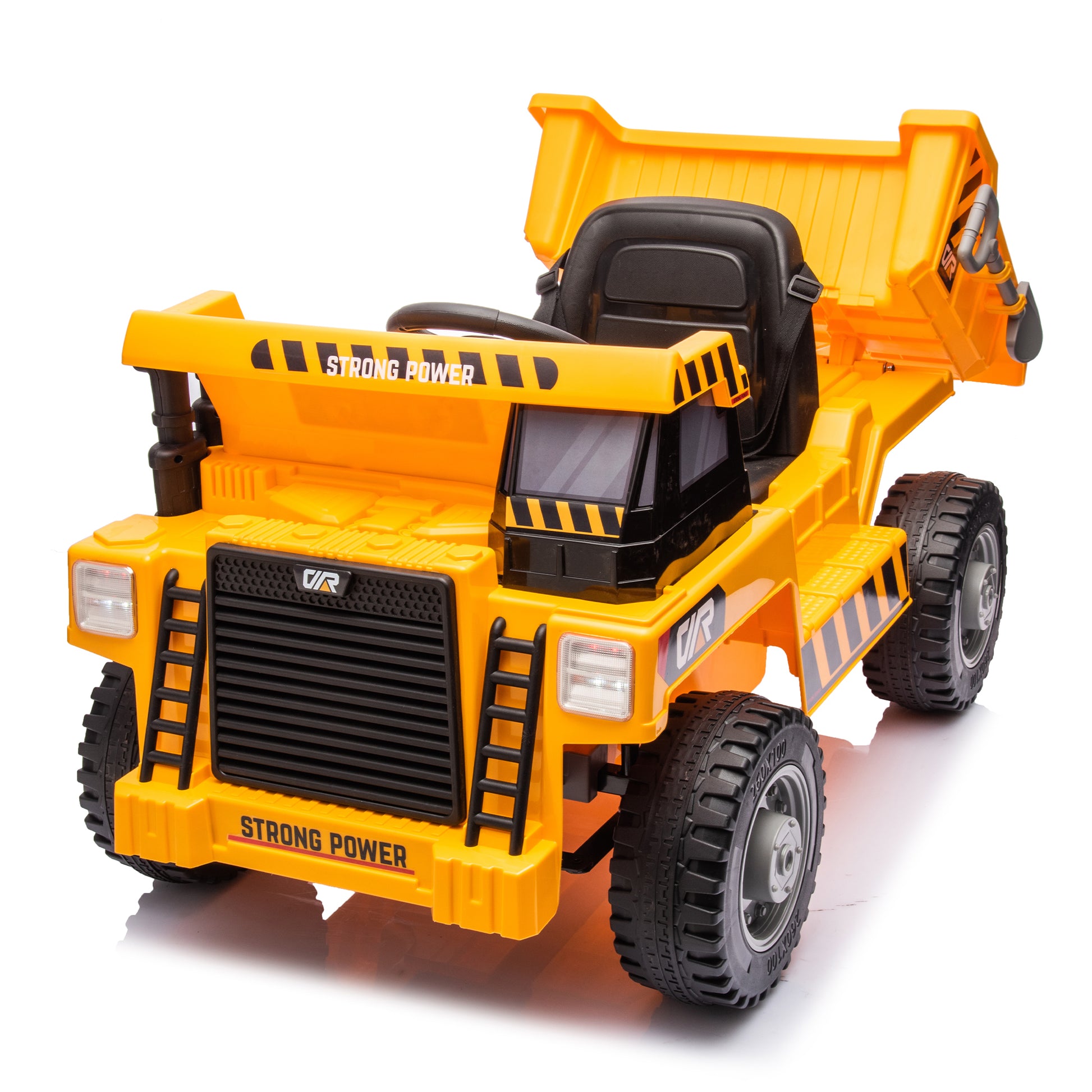 Ride On Dump Truck, 12V Ride On Car With Parents Control, Electric Dump Bed And Extra Shovel,Phone Stand,Three Point Seat Belt,Easy Installation,Age 3 ,Mp3,Music,Bluetooth,Usb,Story Yellow Polypropylene