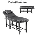 Professioanl Massage Tablebackrest Adjustable, Removable Headrest, Bottom Shelf Storagememory Foam Layer Salon Bed,Black Black Metal