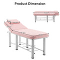 Professioanl Massage Tablebackrest Adjustable, Removable Headrest, Bottom Shelf Storagememory Foam Layer Salon Bed,Pink Pink Pu