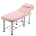 Professioanl Massage Tablebackrest Adjustable, Removable Headrest, Bottom Shelf Storagememory Foam Layer Salon Bed,White Pink Pu