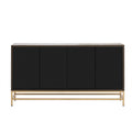 Retro Style Sideboard With Adjustable Shelves, Rectangular Metal Handles And Legs For Kitchen, Living Room, And Dining Room Espresso Espresso Mdf