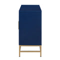 Retro Style Sideboard With Adjustable Shelves, Rectangular Metal Handles And Legs For Kitchen, Living Room, And Dining Room Navy Navy Mdf