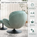 Swivel Leisure Chair Lounge Chair Velvet Teal Color With Ottoman Teal Velvet