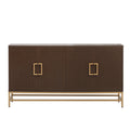 Retro Style Sideboard With Adjustable Shelves, Rectangular Metal Handles And Legs For Kitchen, Living Room, And Dining Room Espresso Espresso Mdf