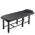 Professioanl Massage Tablebackrest Adjustable, Removable Headrest, Bottom Shelf Storagememory Foam Layer Salon Bed,Black Black Metal