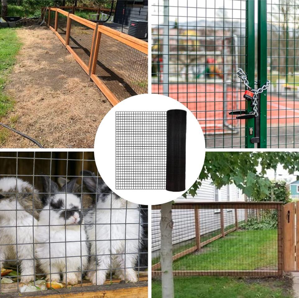 24 Inch 50 Ft Black Vinyl Coated Hardware Cloth, 21 Gauge 1 4 Inch Black Pvc Hardware Cloth, Black Welded Wire Fence Supports Poultry Netting Cage Home Improvement And Chicken Coop Black Metal