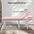 Professioanl Massage Tablebackrest Adjustable, Removable Headrest, Bottom Shelf Storagememory Foam Layer Salon Bed,Pink Pink Pu