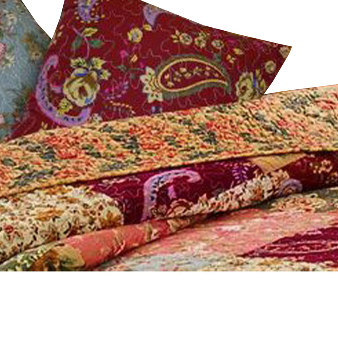 Kamet Fabric Decorative Pillow With Floral Prints, Set Of 2, Multicolor Multicolor Fabric