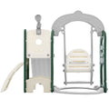 Toddler Slide And Swing Set 5 In 1, Kids Playground Climber Slide Playset With Telescope, Freestanding Combination For Babies Indoor & Outdoor Green Hdpe
