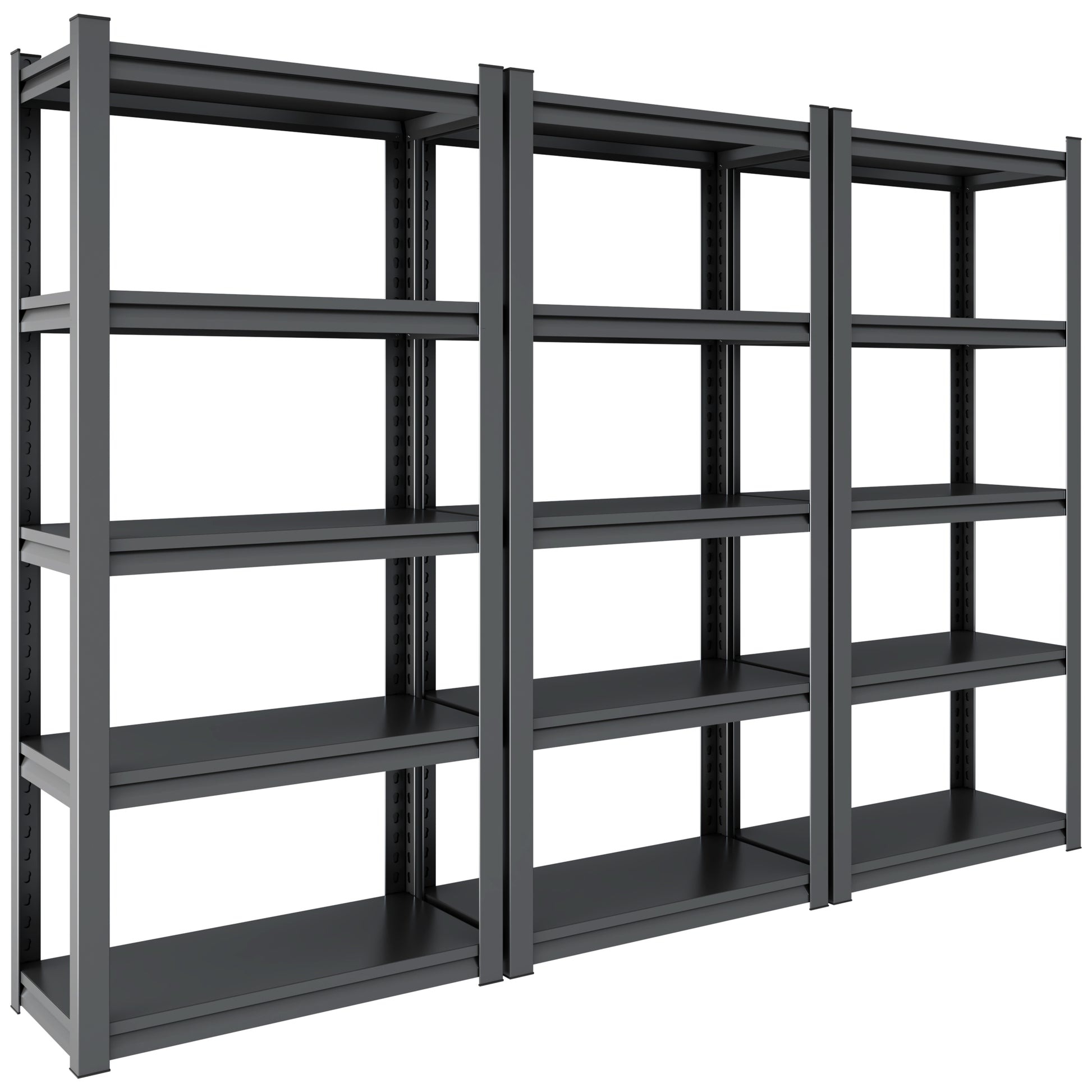 78"H 5 Tier Metal Shelves For Storage Garage Shelving 2000Lbs Heavy Duty Storage Shelves Adjustable Garage Shelf Industrial Shelving Unit Storage Utility Rack,47.2"W*18"D*78"H,Black 5 Black Gray Standard Vertical Kitchen Open Back Metal Modern Adjustable