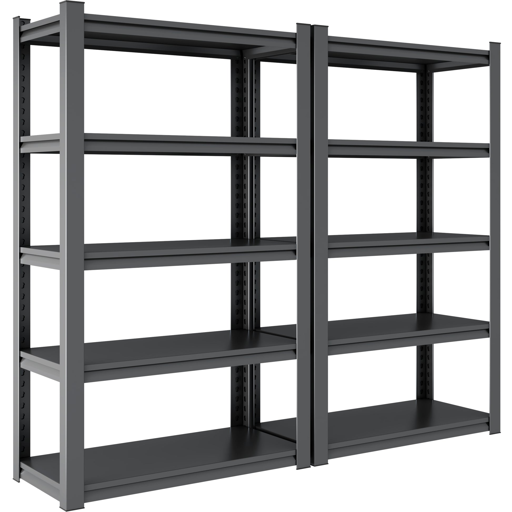 78"H 5 Tier Metal Shelves For Storage Garage Shelving 2000Lbs Heavy Duty Storage Shelves Adjustable Garage Shelf Industrial Shelving Unit Storage Utility Rack,47.2"W*18"D*78"H,Black 5 Black Gray Standard Vertical Kitchen Open Back Metal Modern Adjustable