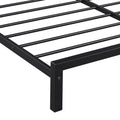 Full Size Metal Platform Bed With House Shaped Headboard Design, Black Black Metal