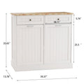 Two Drawers And Two Compartment Tilt Out Trash Cabinet Kitchen Trash Cabinet White White Mdf