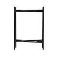 15 Inch Modern Side End Table, Metal Round Tray Top, Foldable Legs, Black Black Iron
