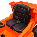 Ride On Dump Truck, 12V Ride On Car With Parents Control, Electric Dump Bed And Extra Shovel,Phone Stand,Three Point Seat Belt,Easy Installation,Age 3 ,Mp3,Music,Bluetooth,Usb,Story Orange Polypropylene