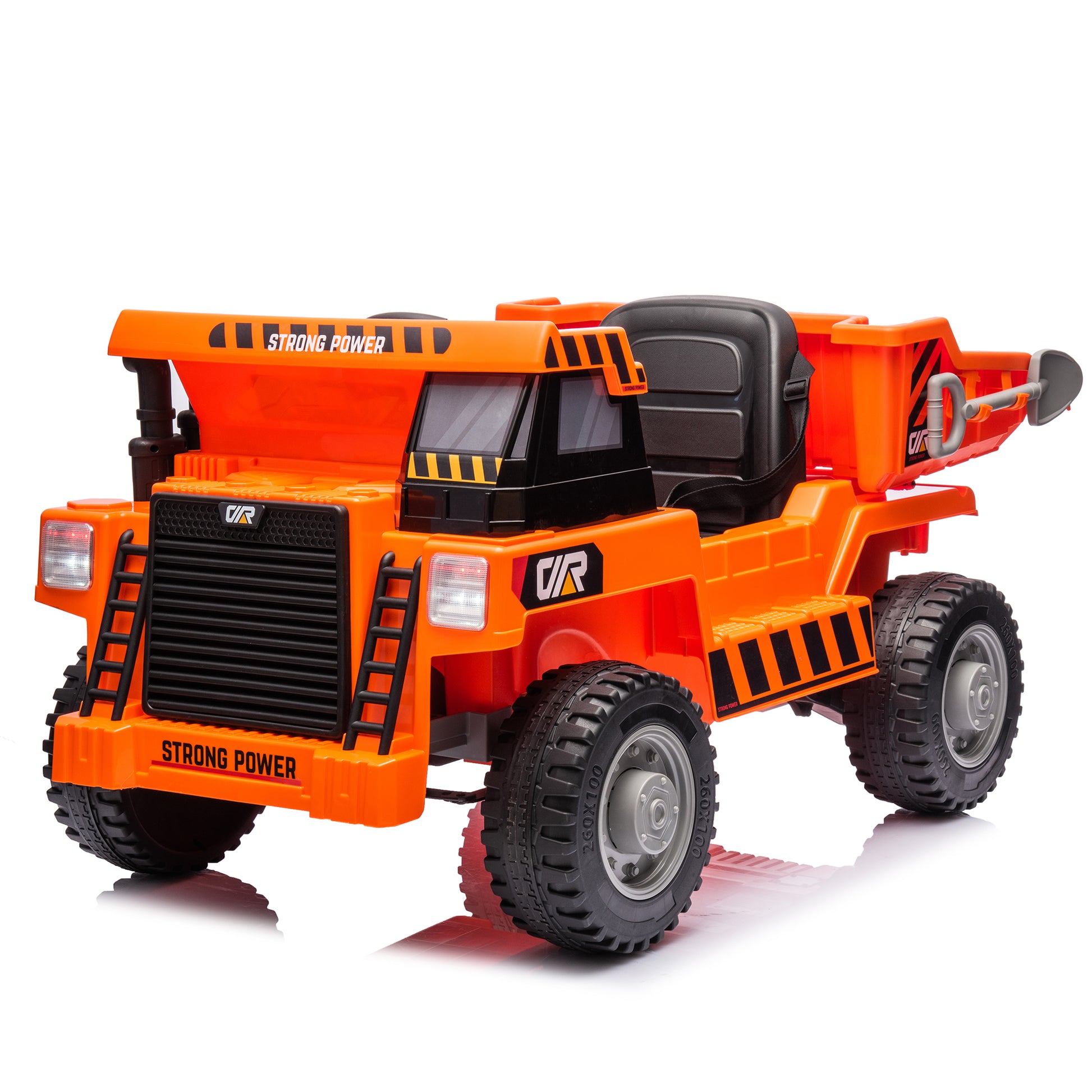 Ride On Dump Truck, 12V Ride On Car With Parents Control, Electric Dump Bed And Extra Shovel,Phone Stand,Three Point Seat Belt,Easy Installation,Age 3 ,Mp3,Music,Bluetooth,Usb,Story Orange Polypropylene