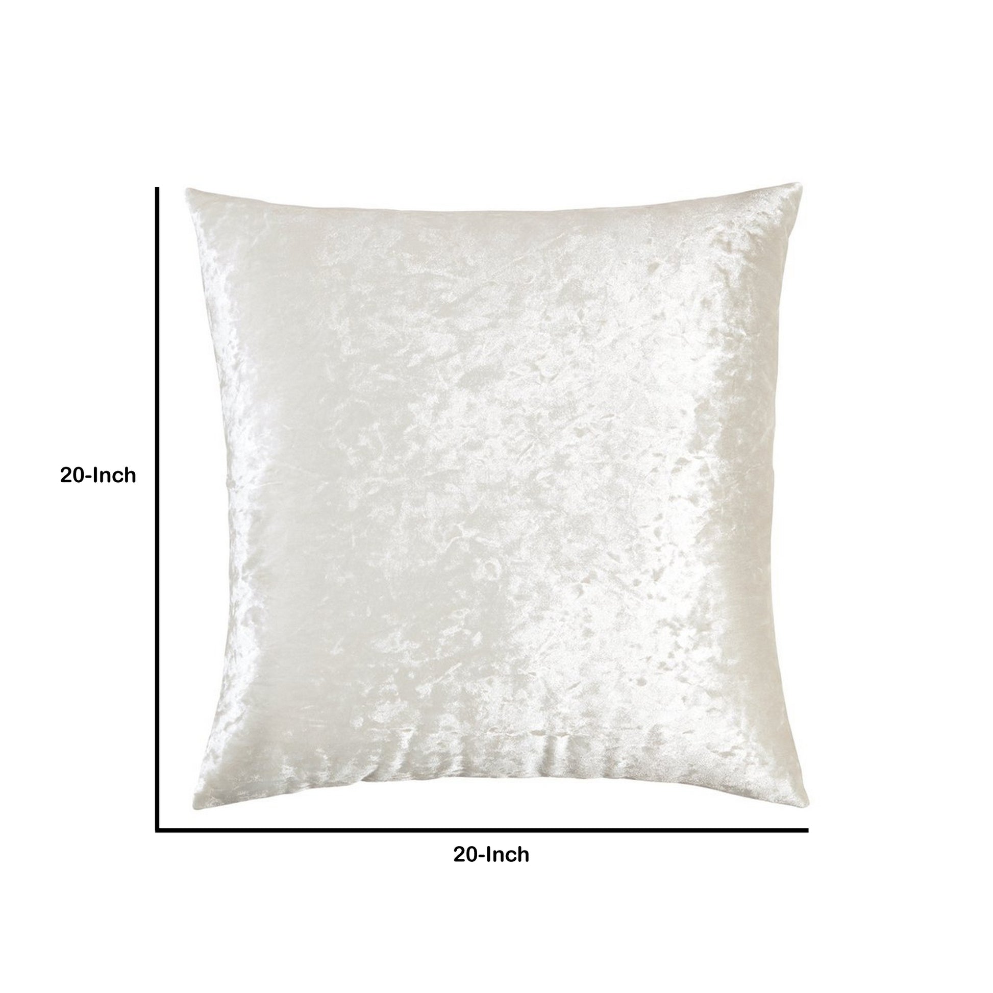 20 X 20 Shimmering Polyester Accent Pillow, Set Of 4, Cream Cream Fabric