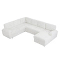 Oversized Modular Storage Sectional Sofa Couch For Home Apartment Office Living Room,Free Combination L U Shaped Corduroy Upholstered Deep Seat Furniture Convertible Sleeper Sofabed Right White Corduroy