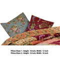 Kamet Fabric Decorative Pillow With Floral Prints, Set Of 2, Multicolor Multicolor Fabric