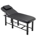 Professioanl Massage Tablebackrest Adjustable, Removable Headrest, Bottom Shelf Storagememory Foam Layer Salon Bed,Black Black Metal