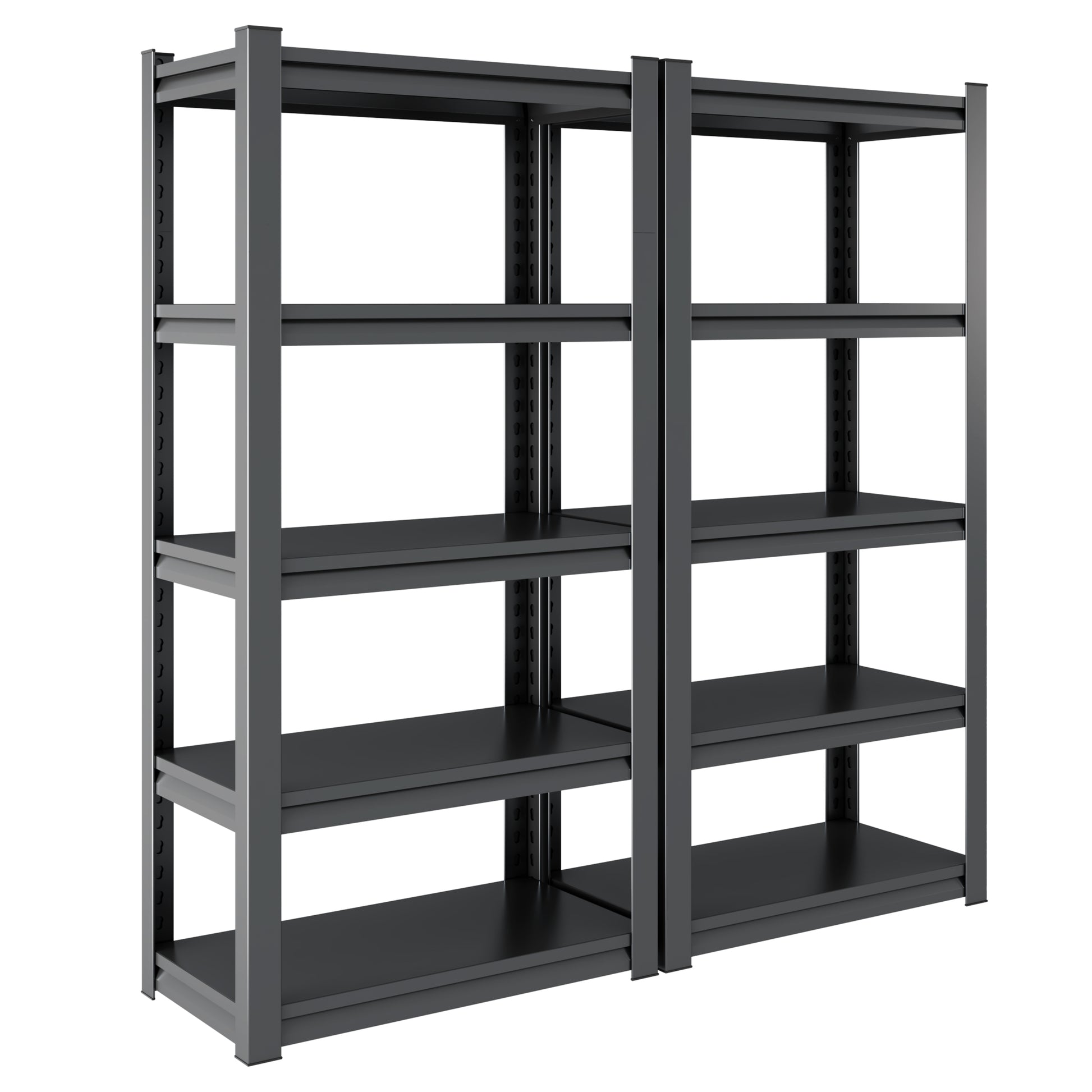 72"H 5 Tier Metal Shelves For Storage Garage Shelving 2000Lbs Heavy Duty Storage Shelves Adjustable Garage Shelf Industrial Shelving Unit Storage Utility Rack,35.4"W*15.7"D*72"H,Black 5 Black Gray Standard Vertical Kitchen Open Back Metal Modern