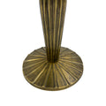 12 Inch Side End Drink Table, Fancy Fluted Base, Round Top, Antique Brass Antique Brass Aluminum