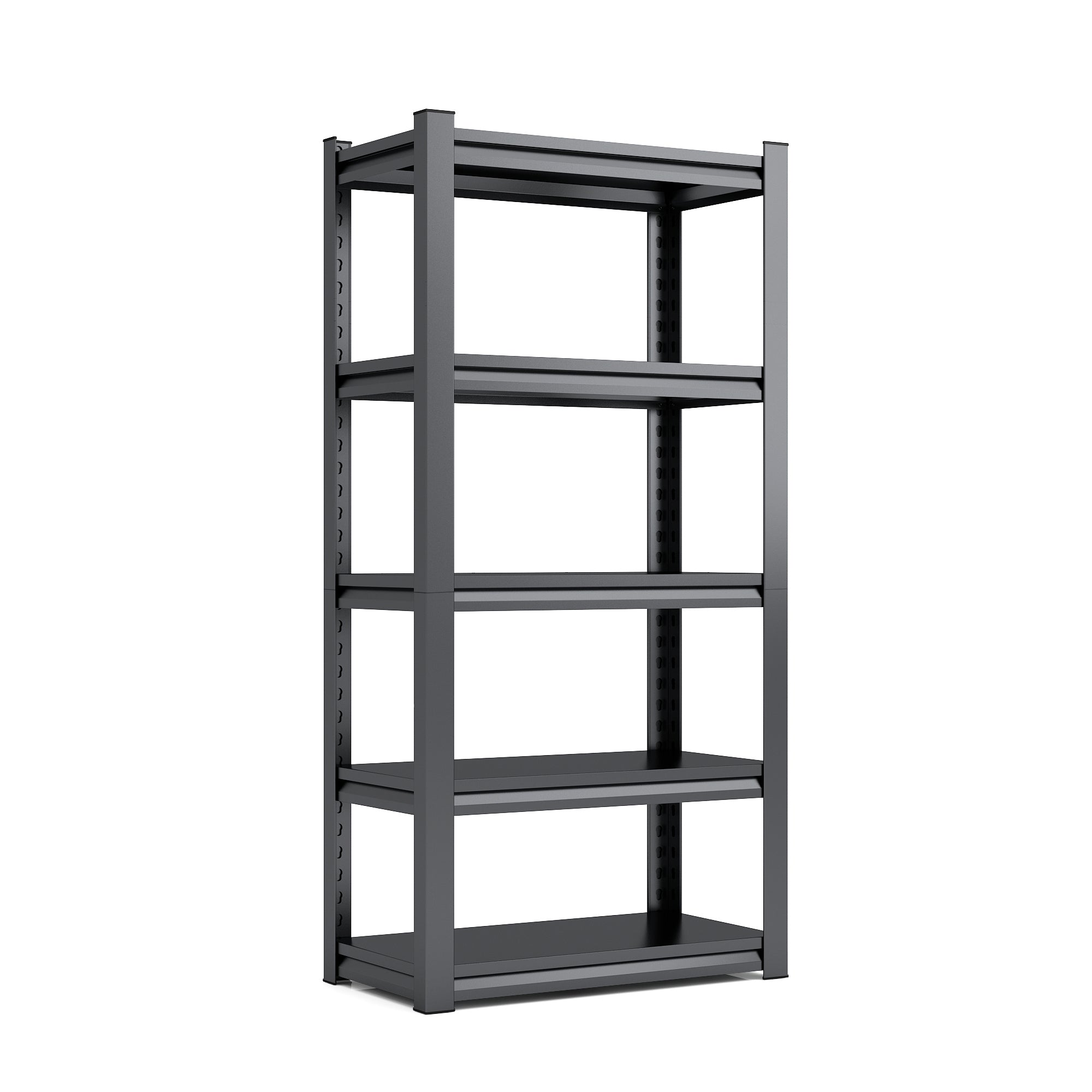 72"H 5 Tier Metal Shelves For Storage Garage Shelving 2000Lbs Heavy Duty Storage Shelves Adjustable Garage Shelf Industrial Shelving Unit Storage Utility Rack,35.4"W*15.7"D*72"H,Black 5 Black Gray Standard Vertical Kitchen Open Back Metal Modern