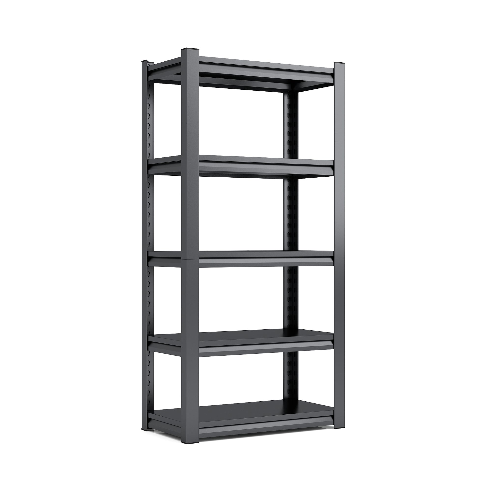 63"H 5 Tier Metal Shelves For Storage Garage Shelving 2000Lbs Heavy Duty Storage Shelves Adjustable Garage Shelf Industrial Shelving Unit Storage Utility Rack,31.5"W*15.7"D*63"H,Black 5 Black Gray Standard Vertical Kitchen Open Back Metal Modern