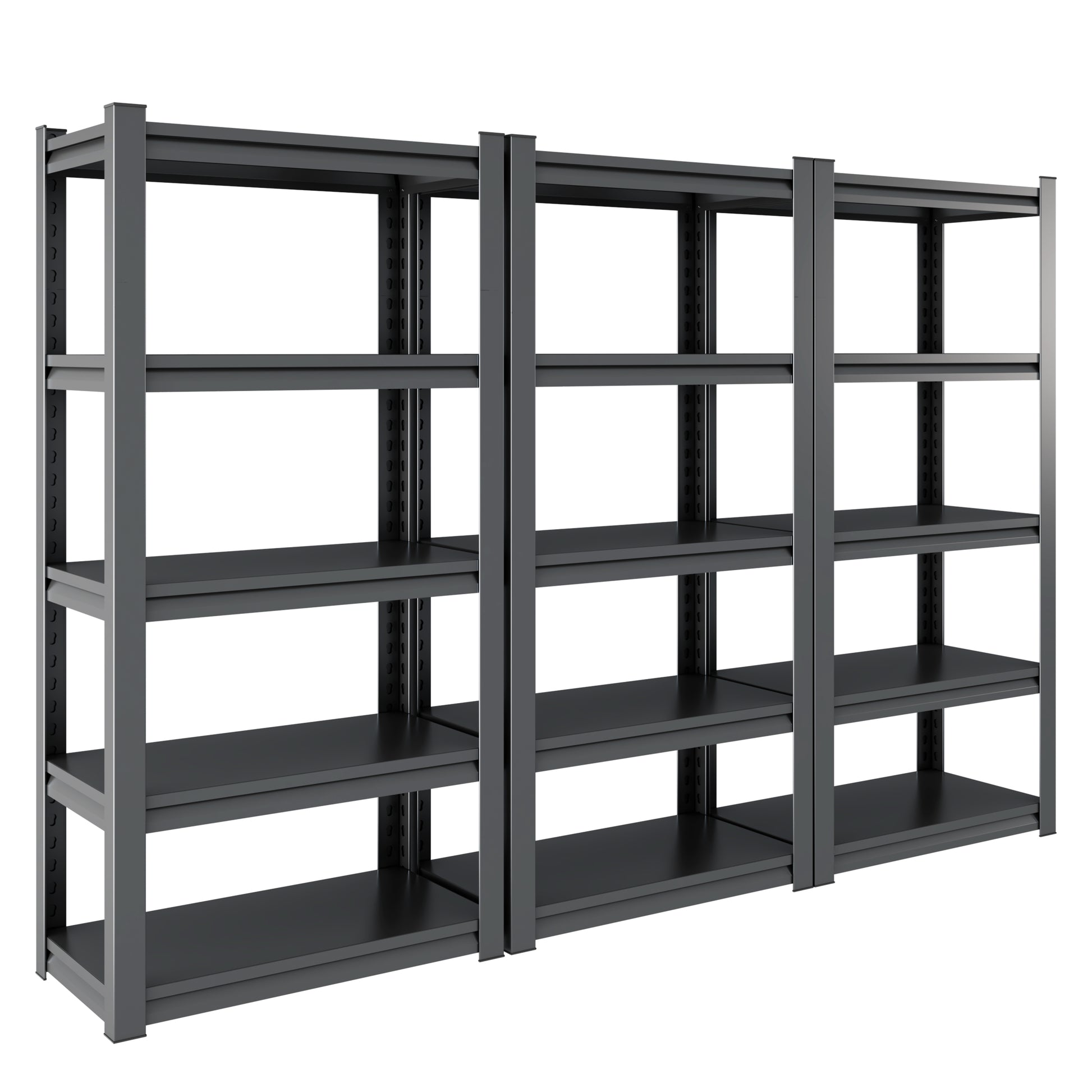 72"H 5 Tier Metal Shelves For Storage Garage Shelving 2000Lbs Heavy Duty Storage Shelves Adjustable Garage Shelf Industrial Shelving Unit Storage Utility Rack,35.4"W*15.7"D*72"H,Black 5 Black Gray Standard Vertical Kitchen Open Back Metal Modern