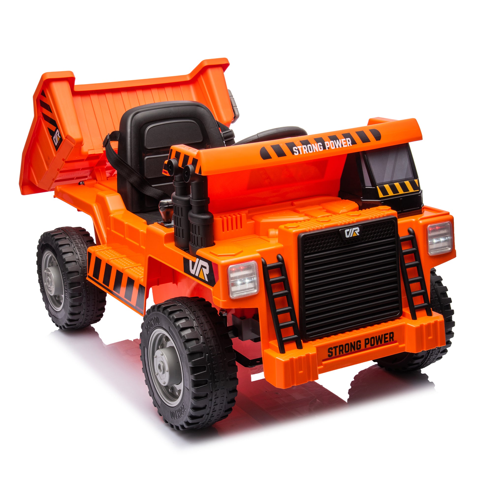 Ride On Dump Truck, 12V Ride On Car With Parents Control, Electric Dump Bed And Extra Shovel,Phone Stand,Three Point Seat Belt,Easy Installation,Age 3 ,Mp3,Music,Bluetooth,Usb,Story Orange Polypropylene