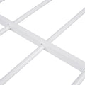 Twin Size Metal Platform Bed With House Shaped Headboard Design, White White Metal