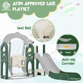 Toddler Slide And Swing Set 5 In 1, Kids Playground Climber Slide Playset With Telescope, Freestanding Combination For Babies Indoor & Outdoor Green Hdpe