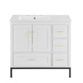 Bathroom Vanity White Solid Wood Mdf