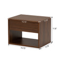 Wall Mounted Bedside Table Set Of Two Walnut Color Walnut Particle Board