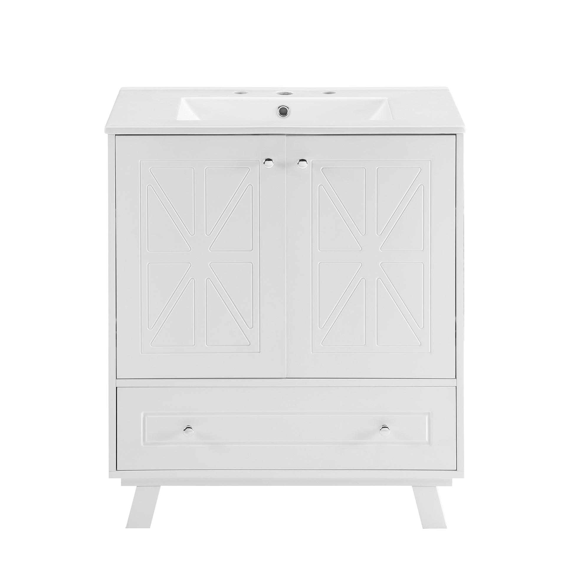 Bathroom Vanity White Solid Wood Mdf