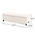 Glouster Storage Ottoman V2 White Fabric