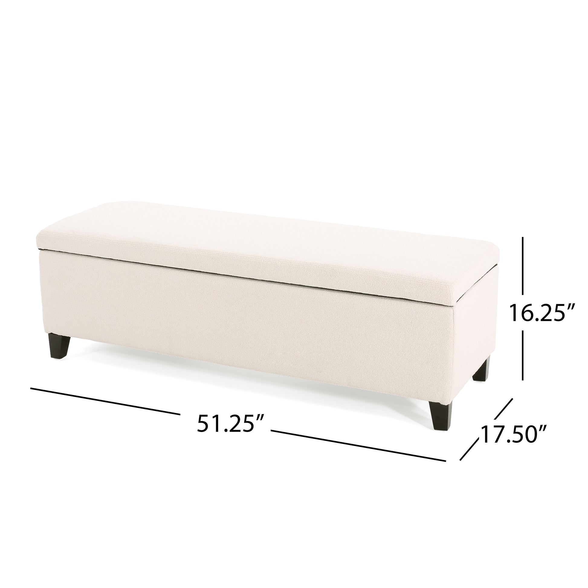 Glouster Storage Ottoman V2 White Fabric