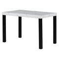 Five Piece Dining Set With Imitation Marble Tabletop, Restaurant Combination Set, Solid Wood Dining Table And 4 Chairs, Space Saving Combination Furniture For Kitchen And Dining Room. Black White Solid Wood Mdf