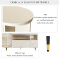 Rotating Storage Cabinet With 2 Doors And 2 Drawers, Suitable For Living Room, Study, And Balcony 1 2 Shelves Beige Mdf