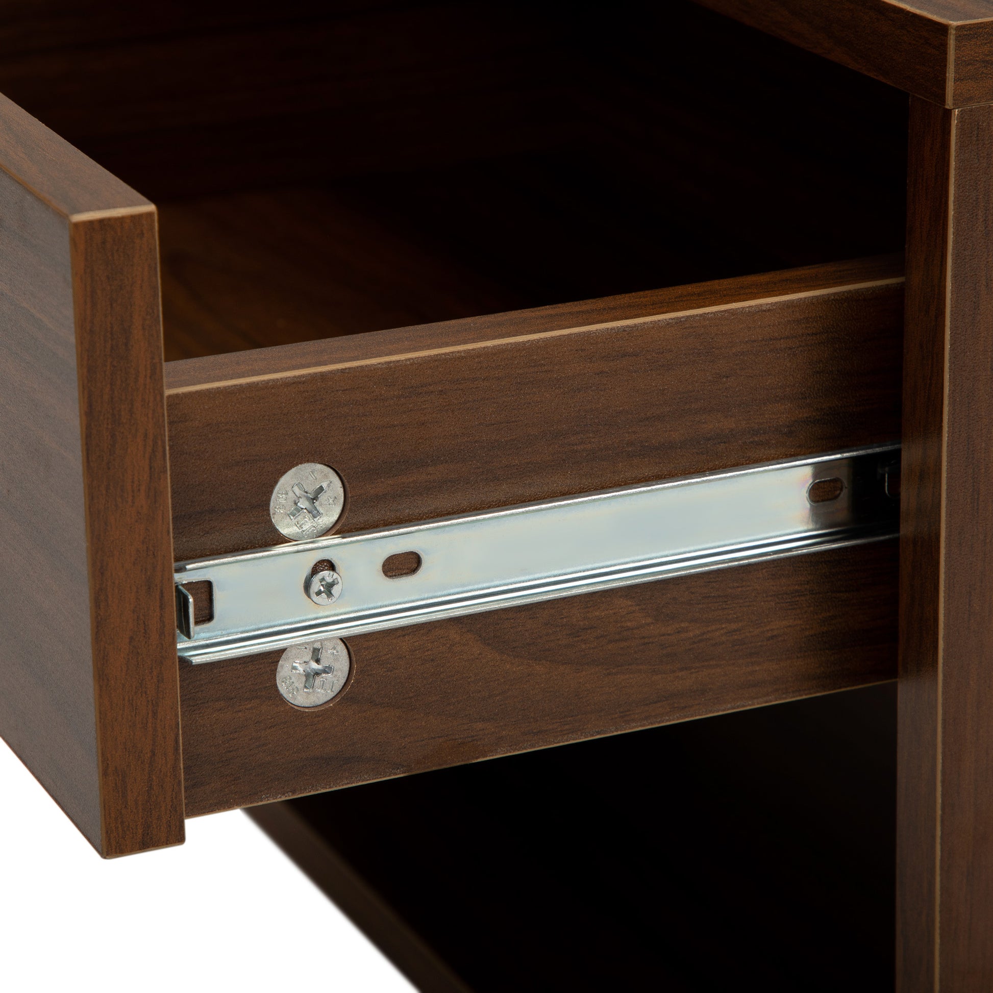 Wall Mounted Bedside Table Set Of Two Walnut Color Walnut Particle Board