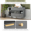 Rotating Storage Cabinet With 2 Doors And 2 Drawers, Suitable For Living Room, Study, And Balcony 1 2 Shelves Gray Mdf