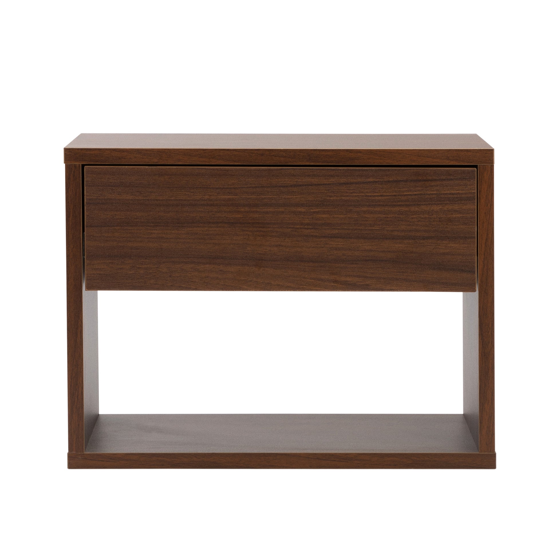 Wall Mounted Bedside Table Set Of Two Walnut Color Walnut Particle Board