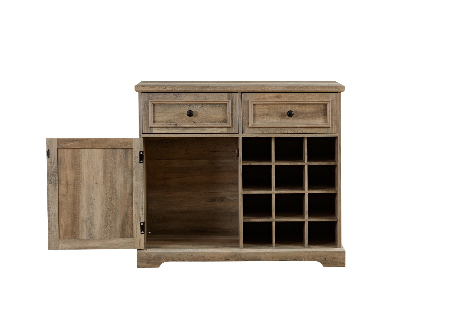 Farmhouse Buffet Cabinet With Storage Sideboard With 2 Drawers, Wine Bar Cabinet With Removable Wine Racks Storage Shelves, Liquor Coffee Bar Cupboard For Kitchen, Dining Room, Gray Wash39.37*15.75*34 Gray Wash Mdf