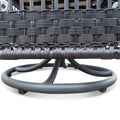 3 Pieces Conversation Set, Outdoor Wicker Rocker Swivel Patio Bistro Set, Rocking Chair With Glass Top Side Table,Red Yes Complete Patio Set Brown Rust Resistant Frame Water Resistant Cushion Garden & Outdoor Classic Complete Patio Sets Metal Metal