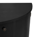 Curved Design Storage Cabinet Made Of Fraxinus Mandschuric Solid Wood Veneer, Adjustable Shelves, Suitable For Corridors, Entrances And Study. Black Primary Living Space Mdf