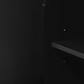 Curved Design Storage Cabinet Made Of Fraxinus Mandschuric Solid Wood Veneer, Adjustable Shelves, Suitable For Corridors, Entrances And Study. Black Mdf
